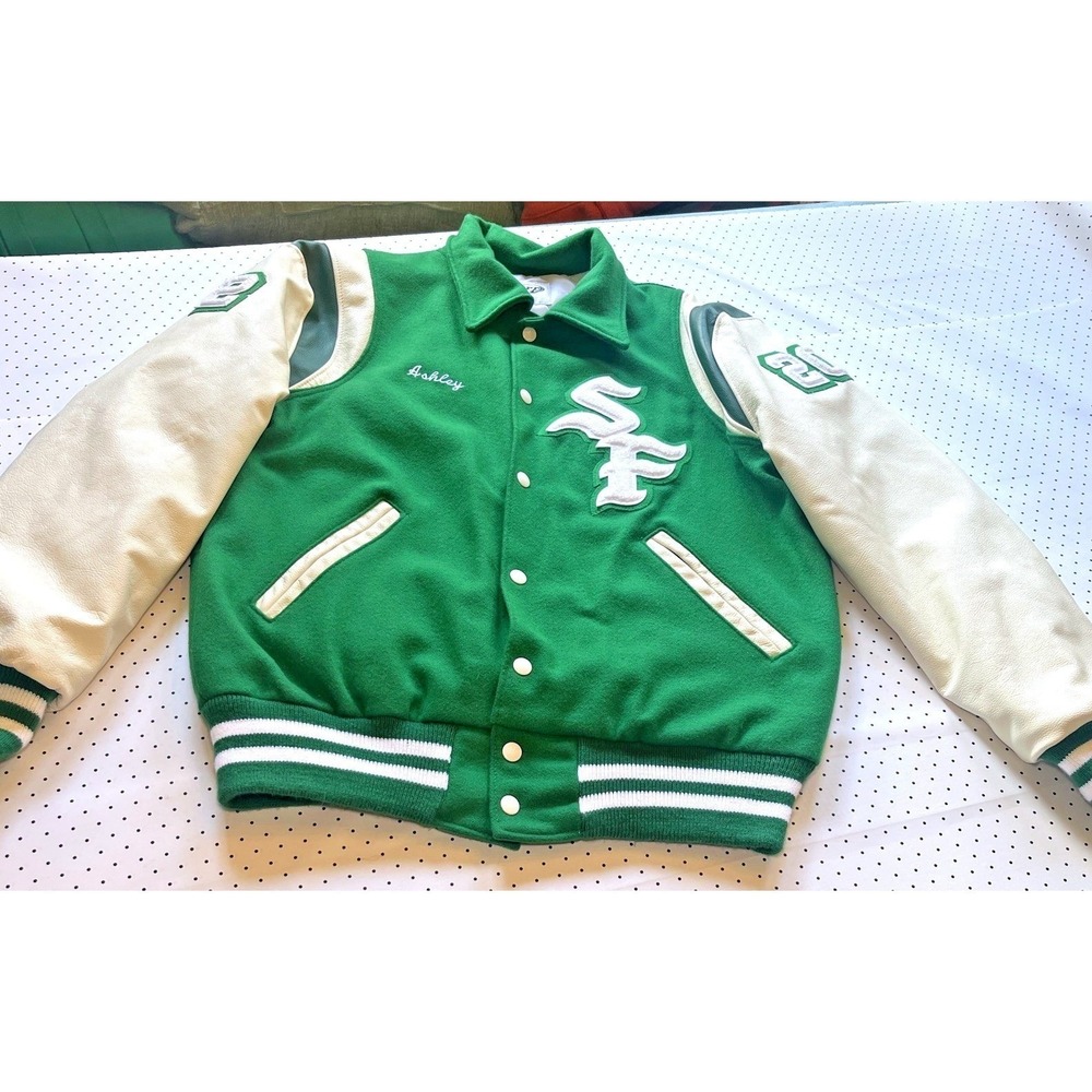 Neff South Fayette Varsity Jacket Ashley Wool Faux Leather Letterman M